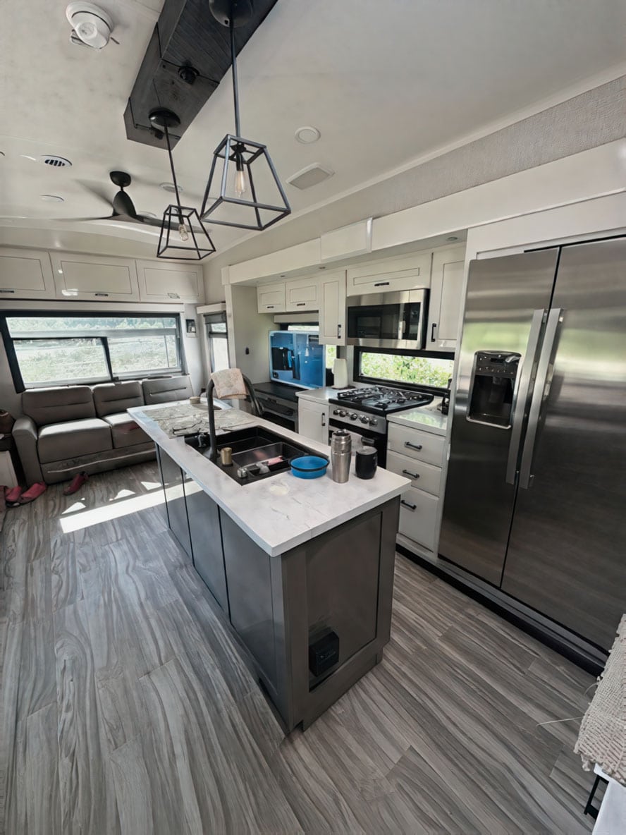 RV Interior Kitchen Looking Back